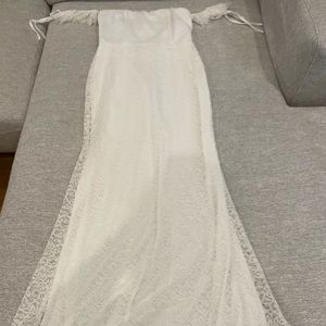 Lulu’s Off the Shoulder Wedding Dress